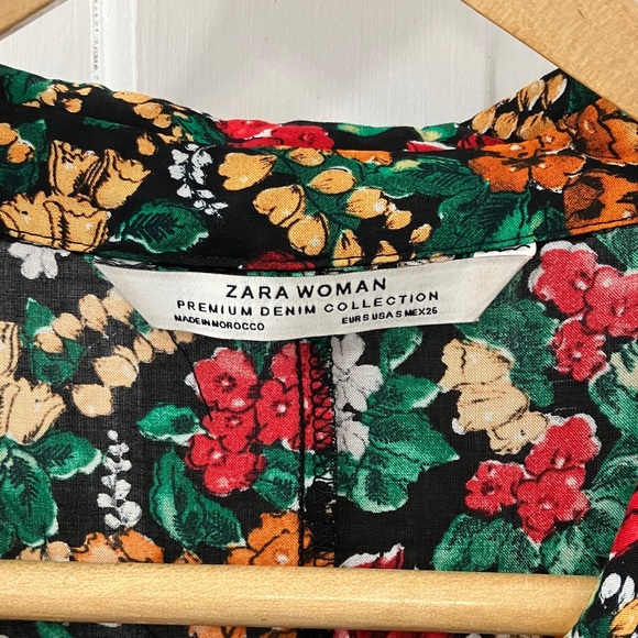 Zara Women's Black Floral Printed Maxi Dress size Small -Like New - Picture 8 of 15